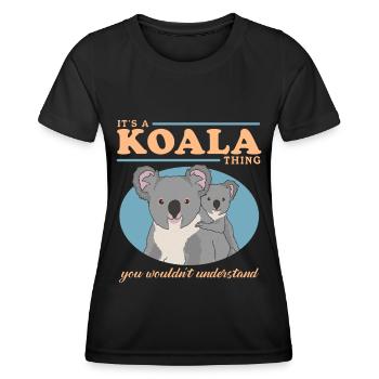 Koala Koala Ours | Koala Koala Bear Cadeau - T-shirt sport Femme - noir - Devant - AI Model Female 172 light (172cm)