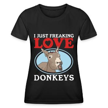 Esel Eselbesitzer Eselliebhaber Eselchen Geschenk - Frauen Funktions-T-Shirt - Schwarz - Vorne - AI Model Female 172 light (172cm)