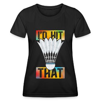 Badminton Badminton Player Gift - Women's Functional T-Shirt - black - Front - AI Model Female 172 light (172cm)