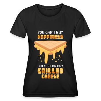 Grillkäse gegrillter Käse Käseliebhaber Geschenk - Frauen Funktions-T-Shirt - Schwarz - Vorne - AI Model Female 172 light (172cm)