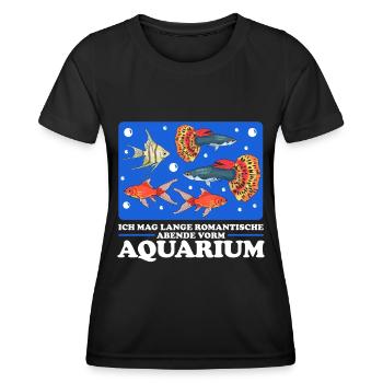 Aquarium Zierfisch Aquarianer Aquaristik Geschenk - Frauen Funktions-T-Shirt - Schwarz - Vorne - AI Model Female 172 light (172cm)
