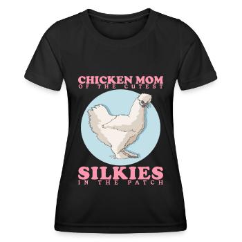Silk Chicken Mom Silkie Chicken Silk Chickens Gift - Women's Functional T-Shirt - black - Front - AI Model Female 172 light (172cm)