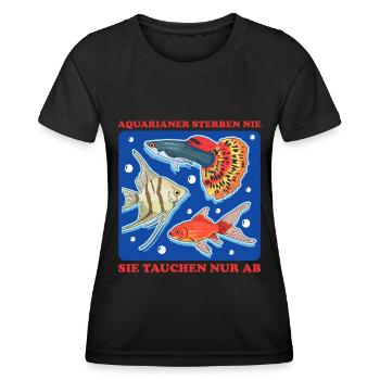 Aquarium Aquarianer Aquaristik Zierfisch Geschenk - Frauen Funktions-T-Shirt - Schwarz - Vorne - AI Model Female 172 light (172cm)