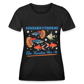 Aquaristik Aquarium Aquarianer Zierfisch Geschenk - Frauen Funktions-T-Shirt - Schwarz - Vorne - AI Model Female 172 light (172cm)