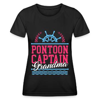 Pontoon Kapitän Oma Pontoon Pontoonboot Geschenk - Frauen Funktions-T-Shirt - Schwarz - Vorne - AI Model Female 172 light (172cm)