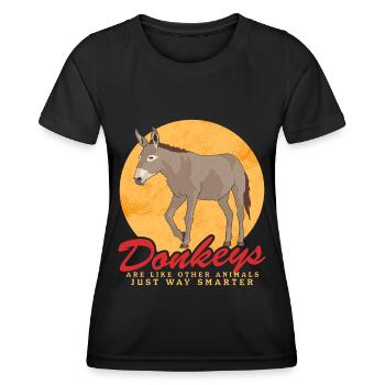 Esel Eselbesitzer Eselliebhaber Eselchen Geschenk - Frauen Funktions-T-Shirt - Schwarz - Vorne - AI Model Female 172 light (172cm)