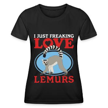 Lemur Ring-tailed lemurs Ringed Tail Lemure Gift - Women's Functional T-Shirt - black - Front - AI Model Female 172 light (172cm)