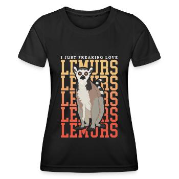 Lemur Ringed Tail Lemur Gift - Women's Functional T-Shirt - black - Front - AI Model Female 172 light (172cm)