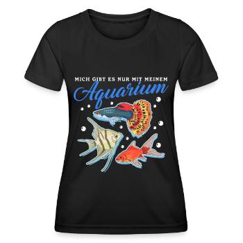 Aquaristik Aquarium Aquarianer Zierfisch Geschenk - Frauen Funktions-T-Shirt - Schwarz - Vorne - AI Model Female 172 light (172cm)