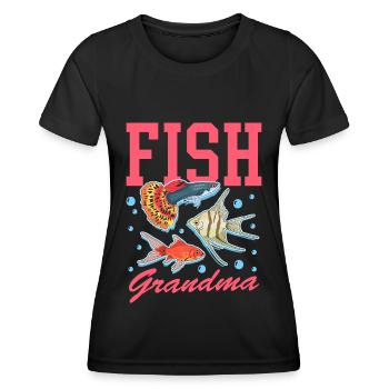 Aquariophile Aquariophile Cadeau Grand-mère - T-shirt sport Femme - noir - Devant - AI Model Female 172 light (172cm)