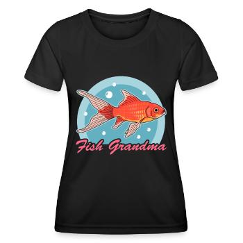 Aquariophiles d’aquarium | Cadeau de grand-mère aquatique - T-shirt sport Femme - noir - Devant - AI Model Female 172 light (172cm)
