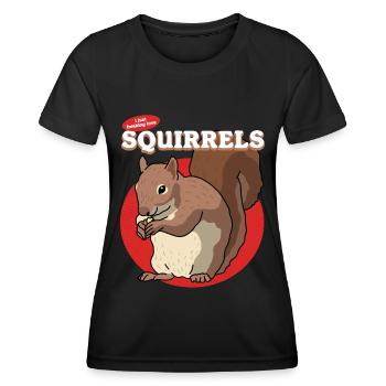 Cute Squirrel Grey Squirrel Squirrel Gift - Women's Functional T-Shirt - black - Front - AI Model Female 172 light (172cm)