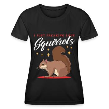 Cute Squirrel Squirrel Grey Squirrel Gift - Women's Functional T-Shirt - black - Front - AI Model Female 172 light (172cm)