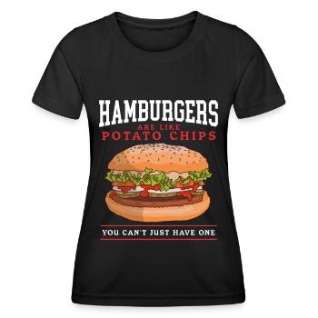 Hamburger Fast Food Burger Fastfood Geschenk - Frauen Funktions-T-Shirt - Schwarz - Vorne - AI Model Female 172 light (172cm)