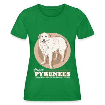 Pyrenean Mountain Dog Dog Owner Dog Gift - Women's Functional T-Shirt - kelly green - Front - AI Model Female 172 dark (172cm)