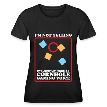 Cornhole Player Bean Bag Blind Hole Gift - T-shirt sport Femme - noir - Devant - AI Model Female 172 light (172cm)