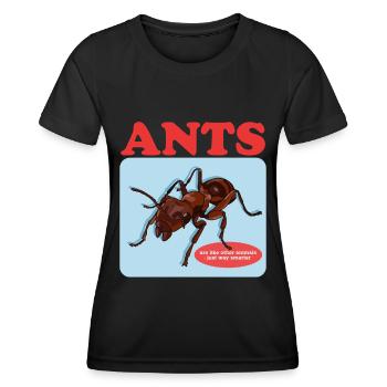 Fourmis Ferme | Cadeau Formicarium de fourmi - T-shirt sport Femme - noir - Devant - AI Model Female 172 light (172cm)