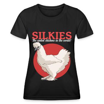 Silk Chicken Silkie Chicken Silk Chickens Gift - Women's Functional T-Shirt - black - Front - AI Model Female 172 light (172cm)