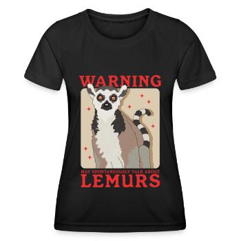 Lemur Ring-tailed lemur ringtail lemurs gift - Women's Functional T-Shirt - black - Front - AI Model Female 172 light (172cm)