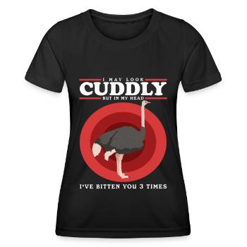 Oiseau d’autruche Autruche Amant Autruche Cadeau - T-shirt sport Femme - noir - Devant - AI Model Female 172 light (172cm)