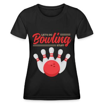 Bowling Spieler Bowlingspieler Bowlen Geschenk - Frauen Funktions-T-Shirt - Schwarz - Vorne - AI Model Female 172 light (172cm)