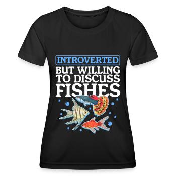 Aquaristics Aquarium Aquarist Ornamental Fish Gift - Women's Functional T-Shirt - black - Front - AI Model Female 172 light (172cm)