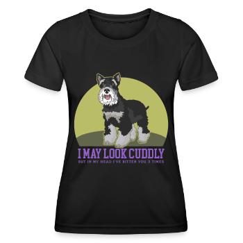Schnauzer miniature Propriétaire | Cadeau Schnauzer Chien - T-shirt sport Femme - noir - Devant - AI Model Female 172 light (172cm)