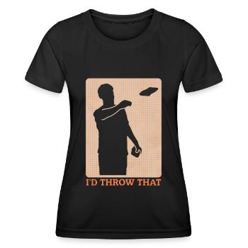 Joueur de cornhole | Sac de haricots Blind Hole Cadeau - T-shirt sport Femme - noir - Devant - AI Model Female 172 light (172cm)