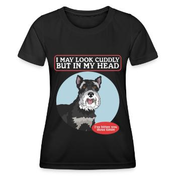 Schnauzer miniature propriétaire Schnauzer chien cadeau - T-shirt sport Femme - noir - Devant - AI Model Female 172 light (172cm)