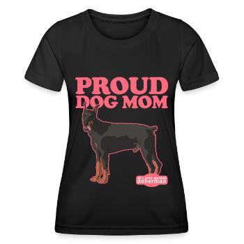 Doberman Mom | Dog Mom Dog Owner Gift - Women's Functional T-Shirt - black - Front - AI Model Female 172 light (172cm)