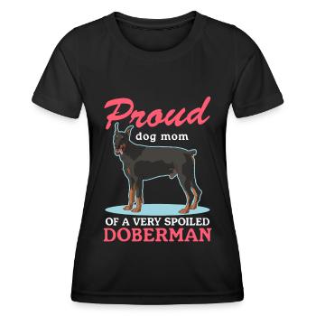 Doberman Mom Dog Owner Dog Mom Gift - Women's Functional T-Shirt - black - Front - AI Model Female 172 light (172cm)