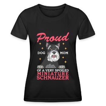 Schnauzer miniature Maman Schnauzer Chiens Cadeau - T-shirt sport Femme - noir - Devant - AI Model Female 172 light (172cm)