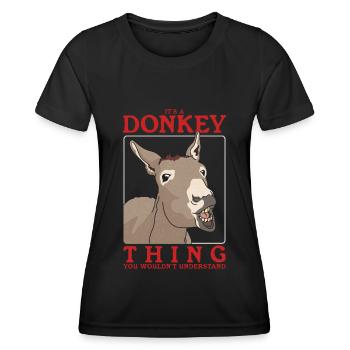 Esel Eselliebhaber Eselbesitzer Eselchen Geschenk - Frauen Funktions-T-Shirt - Schwarz - Vorne - AI Model Female 172 light (172cm)
