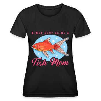 Aquarium Fish Mom Aquarist Aquaristics Gift - Women's Functional T-Shirt - black - Front - AI Model Female 172 light (172cm)