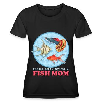 Aquarium Fish Mom Aquaristics Aquarist Gift - Women's Functional T-Shirt - black - Front - AI Model Female 172 light (172cm)