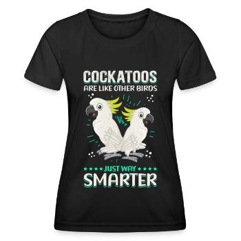 Kakadu Papageien Kakadus Vogelbesitzer Geschenk - Frauen Funktions-T-Shirt - Schwarz - Vorne - AI Model Female 172 light (172cm)