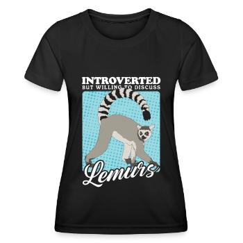 Lemur Katta Lemure Ringelschwanz Lemuren Geschenk - Frauen Funktions-T-Shirt - Schwarz - Vorne - AI Model Female 172 light (172cm)