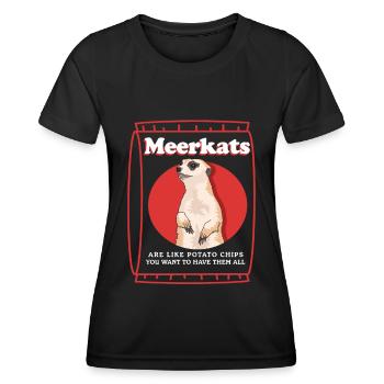 Suricate cool | Drôle de cadeau suricate - T-shirt sport Femme - noir - Devant - AI Model Female 172 light (172cm)