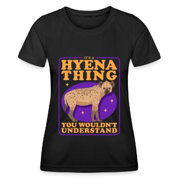 Hyena, spotted hyena, hyena gift - Women's Functional T-Shirt - black - Front - AI Model Female 172 light (172cm)