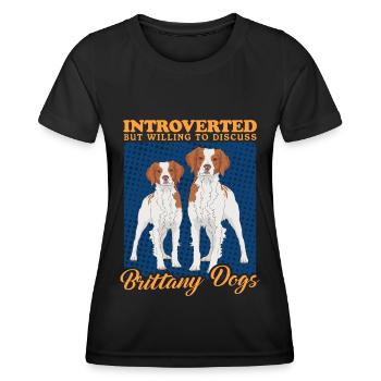 Brittany Epagneul Breton Vorstehhund Geschenk - Frauen Funktions-T-Shirt - Schwarz - Vorne - AI Model Female 172 light (172cm)