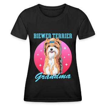 Biewer Terrier Granny Dog Owner Gift - Women's Functional T-Shirt - black - Front - AI Model Female 172 light (172cm)