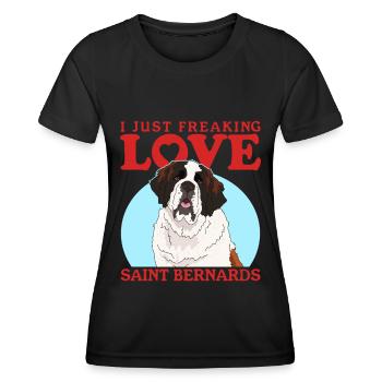 Bernhardiner Hunde St. Bernhardshund Geschenk - Frauen Funktions-T-Shirt - Schwarz - Vorne - AI Model Female 172 light (172cm)