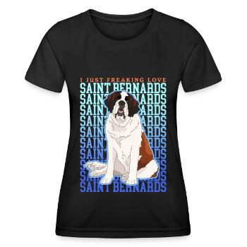 Chien Saint-Bernard Cadeau pour chien Saint-Bernard - T-shirt sport Femme - noir - Devant - AI Model Female 172 light (172cm)