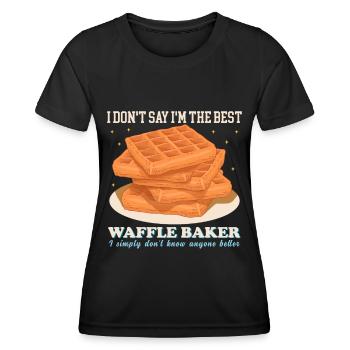 Gaufres Gaufre Gaufre Cadeau amoureux - T-shirt sport Femme - noir - Devant - AI Model Female 172 light (172cm)