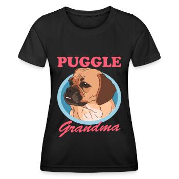 Puggle Mamie chien propriétaire chien amant cadeau - T-shirt sport Femme - noir - Devant - AI Model Female 172 light (172cm)