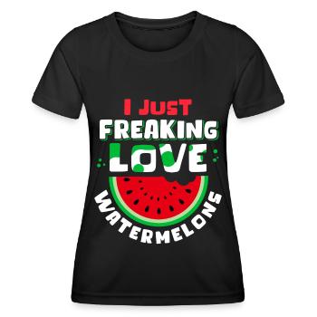 Pastèque Angurie Arbuse pâtisserie cadeau - T-shirt sport Femme - noir - Devant - AI Model Female 172 light (172cm)