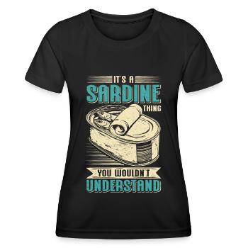 Sardine atlantische europäische Sardinen Geschenk - Frauen Funktions-T-Shirt - Schwarz - Vorne - AI Model Female 172 light (172cm)