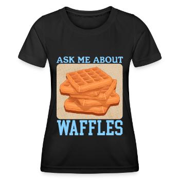 Waffles Waffle Lover Waffle Gift - Women's Functional T-Shirt - black - Front - AI Model Female 172 light (172cm)
