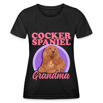 Cocker Spaniel Granny chiens Cocker Spaniel cadeau - T-shirt sport Femme - noir - Devant - AI Model Female 172 light (172cm)