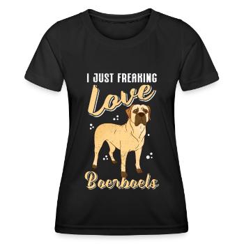 Boerboel Hunde Hundebesitzer Geschenk - Frauen Funktions-T-Shirt - Schwarz - Vorne - AI Model Female 172 light (172cm)